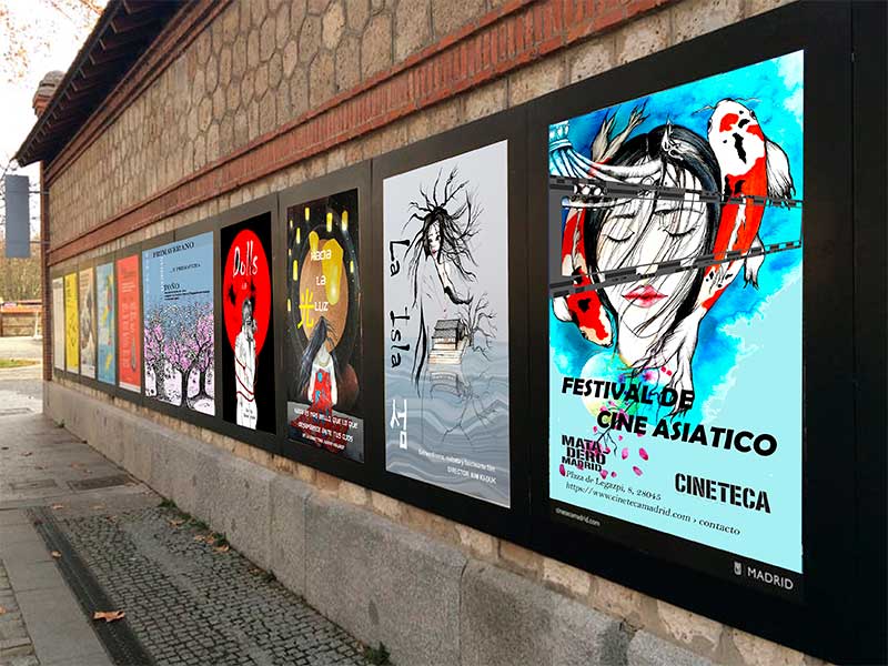 Festival de Cine Asiático - Montaje de cartelería