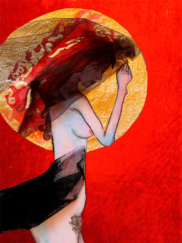 Serie Erotismo - Mujer y Luna dorada