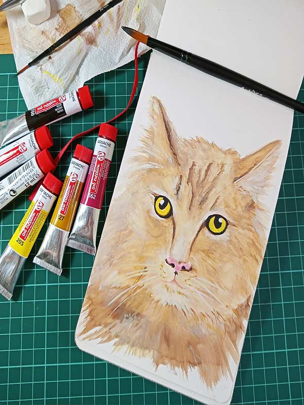 Pintar con gouache - Proceso de trabajo